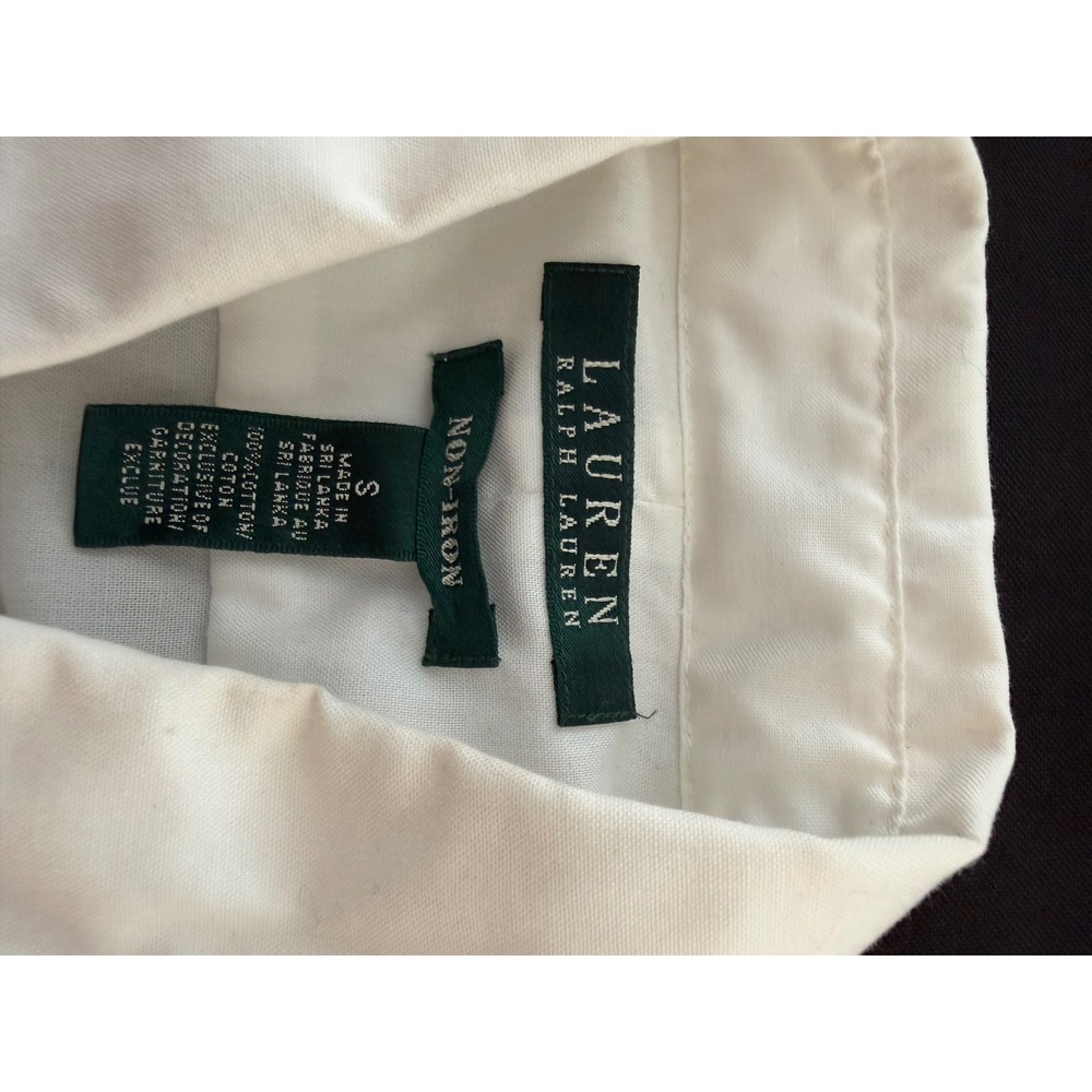 Lauren Ralph Lauren Womens White Non-Iron Button Down Shirt Long Sleeve Small - Picture 4 of 8